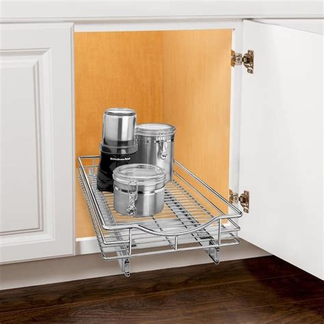 lowe's home improvement 35 stainless steel kitchen cabinet shelf organizer|sliding cabinet organizers.